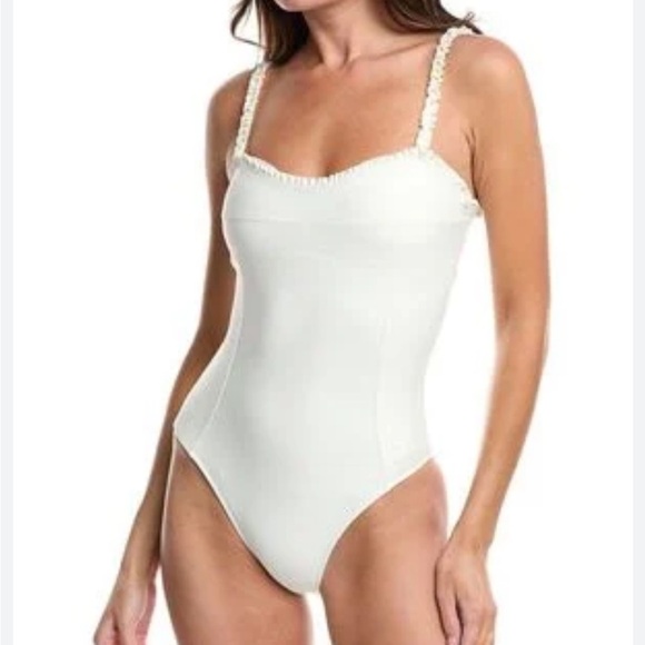 Women's Blue The Mini Ruffle Sweetheart Coast One-Piece like new